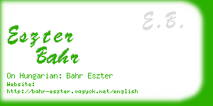 eszter bahr business card